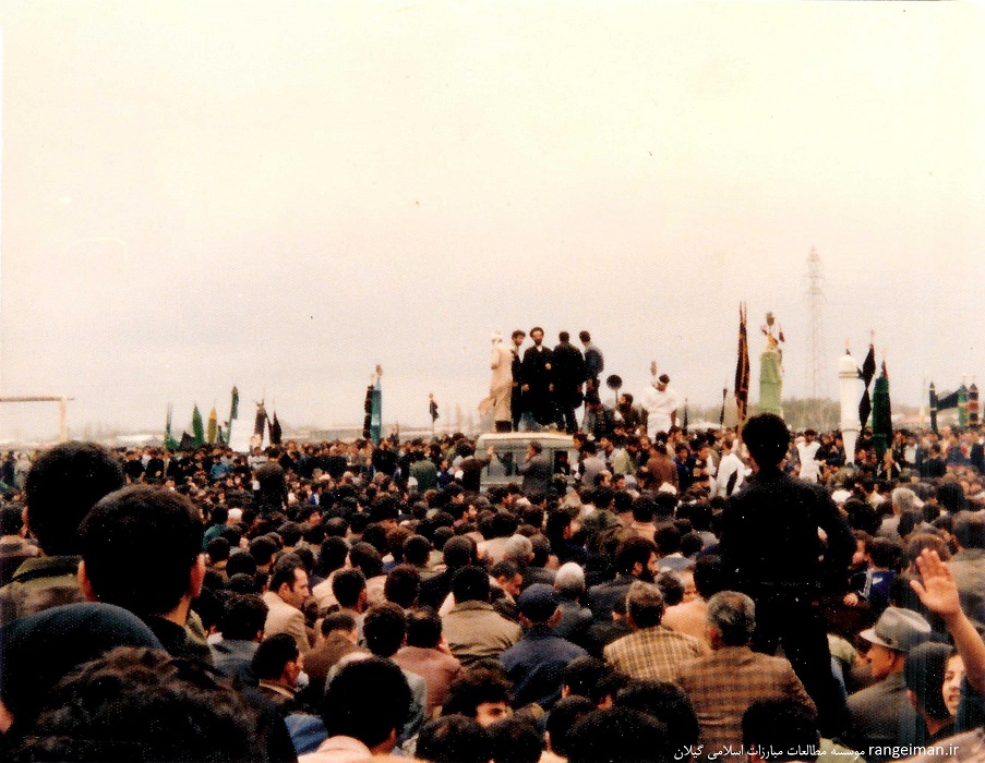 سخنرانی حجت الاسلام یشوایی در جمع مردم انزلی در روز عاشورای سال 1358